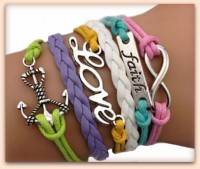 Charm multifarger armbånd